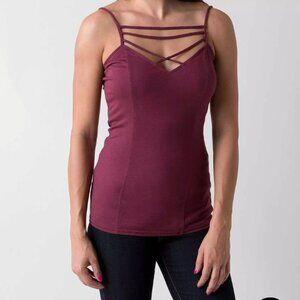 Buckle Red By BKE Tank Top Women's Strappy Cross Bust Burgundy Maroon Dark Red M